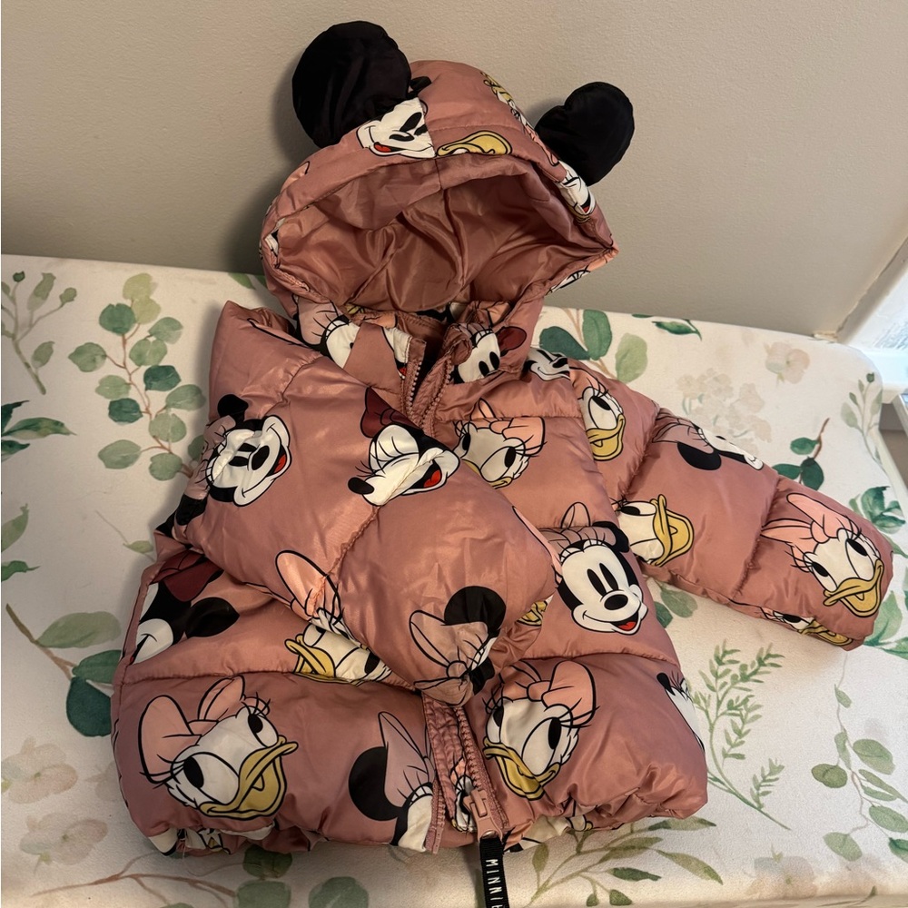 H&M Baby Girl Disney Puffer Jacket, 12 M